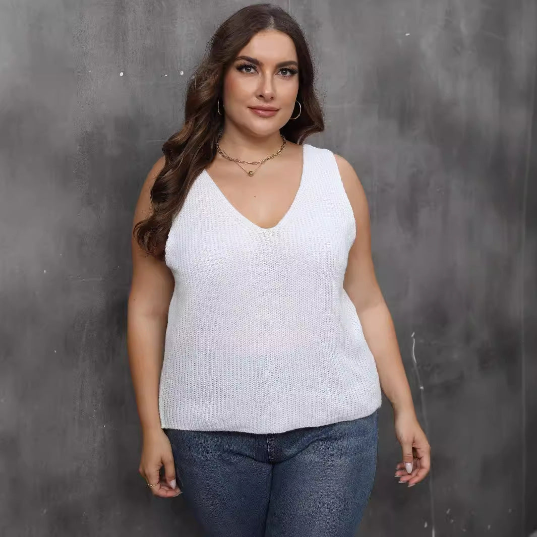 Women's airy knit top with V-neck Mune Fashion
