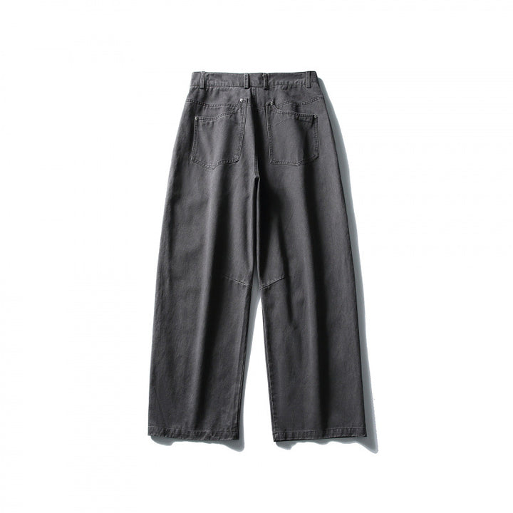 Men's Wide Utility Pants in Workwear Look with Knee Patches and Straight Leg Mune Fashion