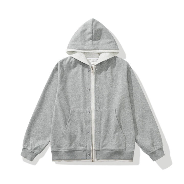 Unisex Boxy-Hooded Zip Jacket made of French Terry Mune Fashion