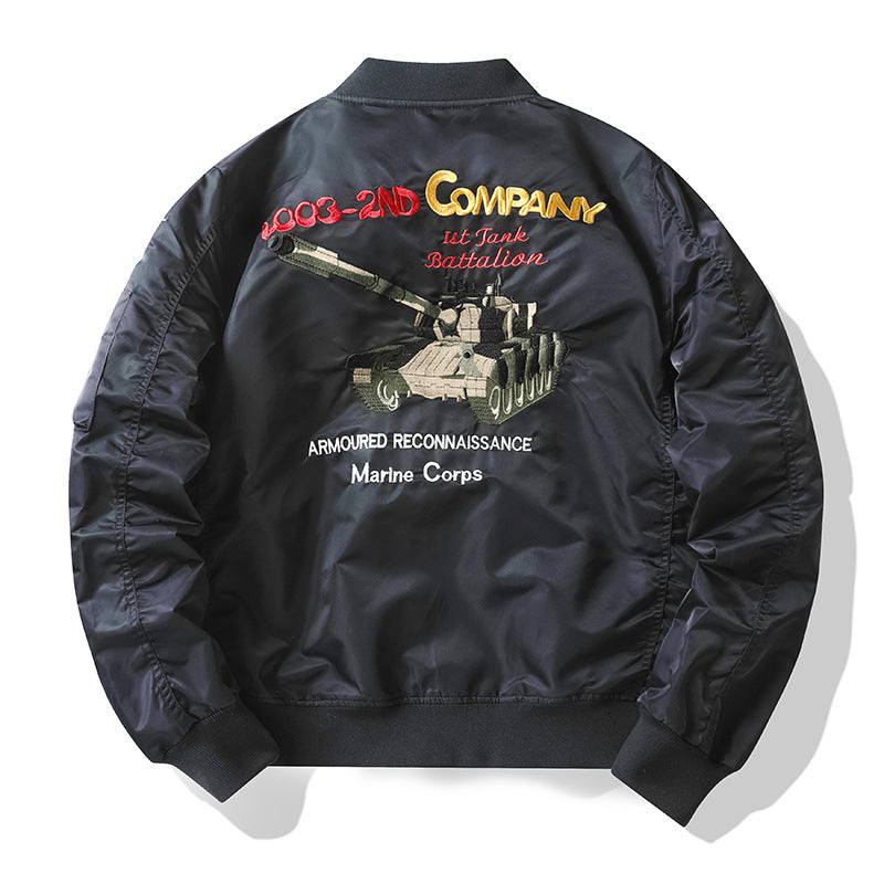 Men's Stylish Bomber Jacket with Elaborate Appliqués Mune Fashion