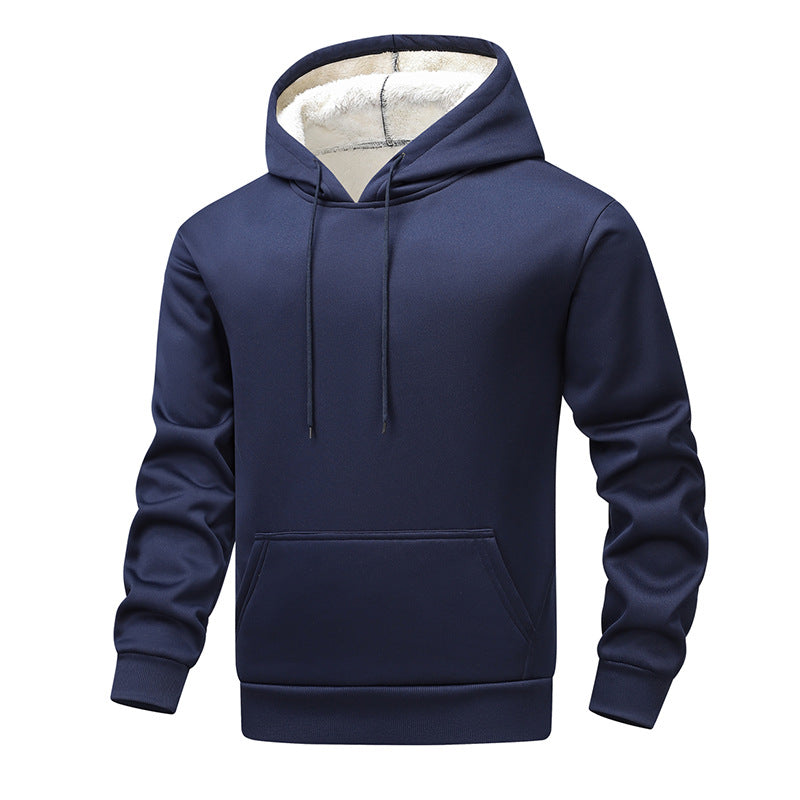 Men's Fleece Hoodie with Sherpa Lining and Kangaroo Pocket Mune Fashion