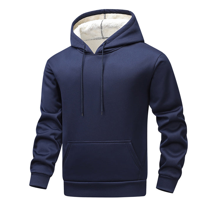 Men's Cozy Teddy Fleece Hoodie with Sherpa Lining and Kangaroo Pocket Mune Fashion