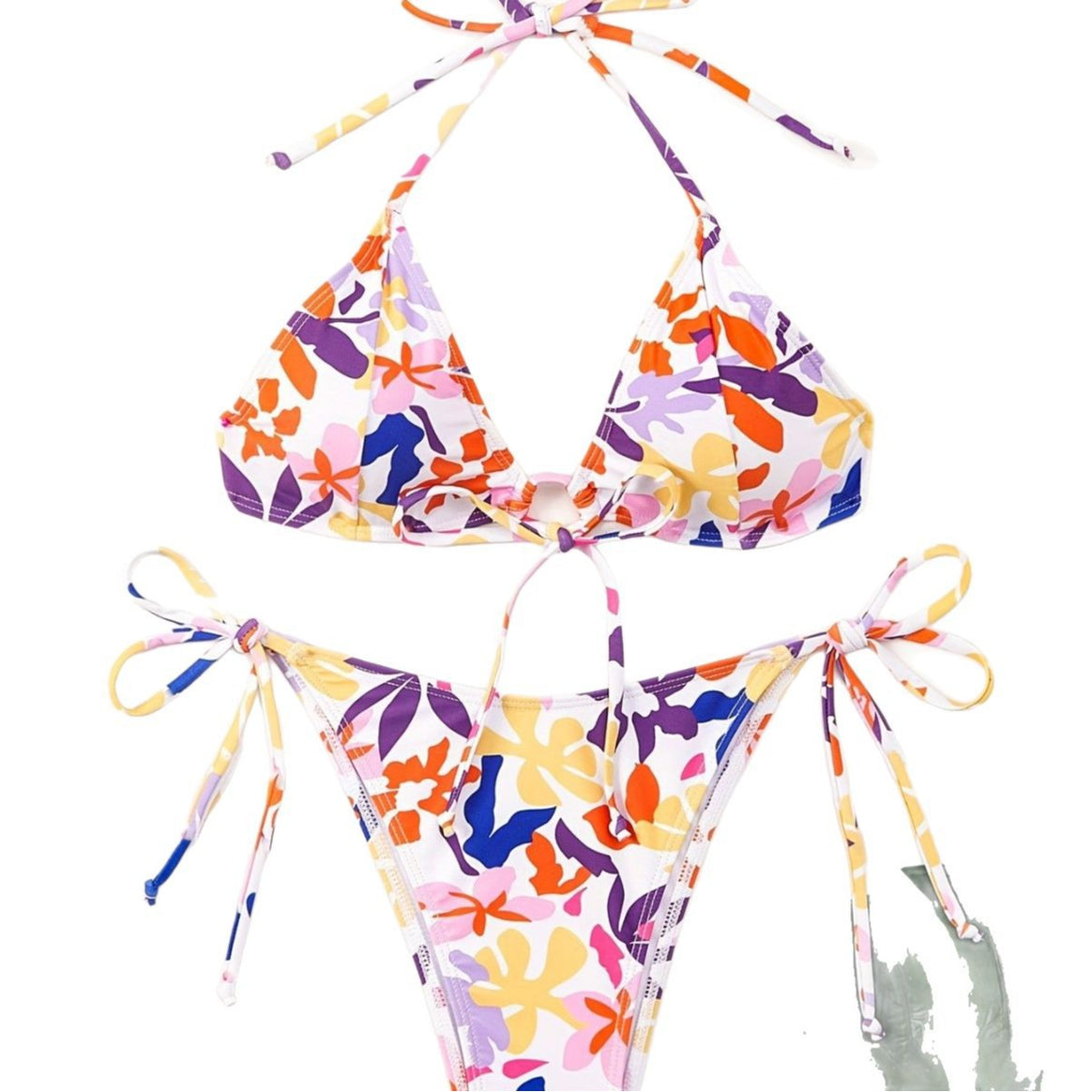 Ladies Triangle Bikini with adjustable straps and cheerful floral pattern Mune Fashion