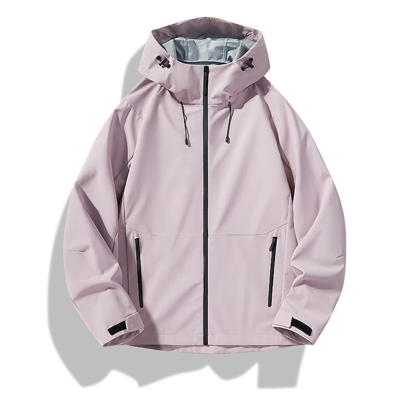 Men's Minimalistic Softshell Rain Jacket with TPU Membrane, Taped Seams and Adjustable Hood Mune Fashion