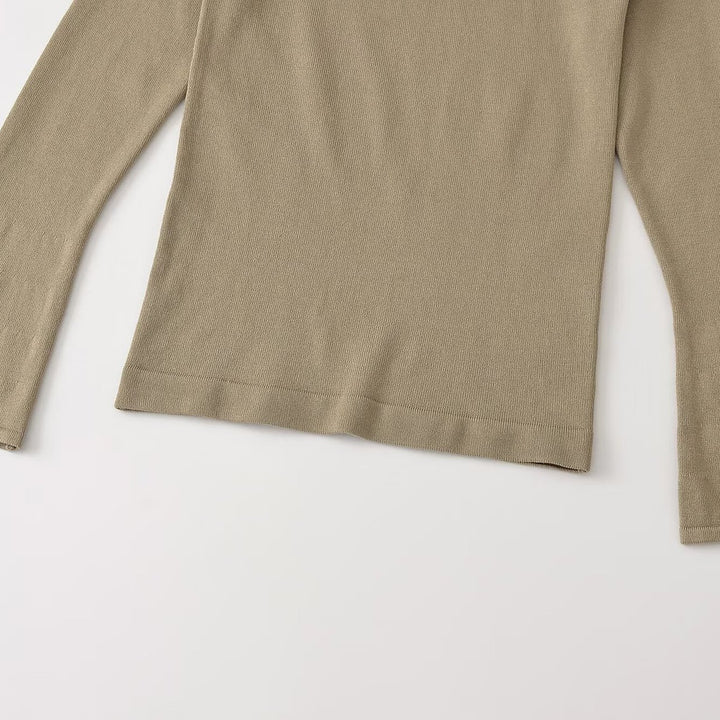 Women's fine knit long sleeve with Henley button placket and flared trumpet sleeves Mune Fashion