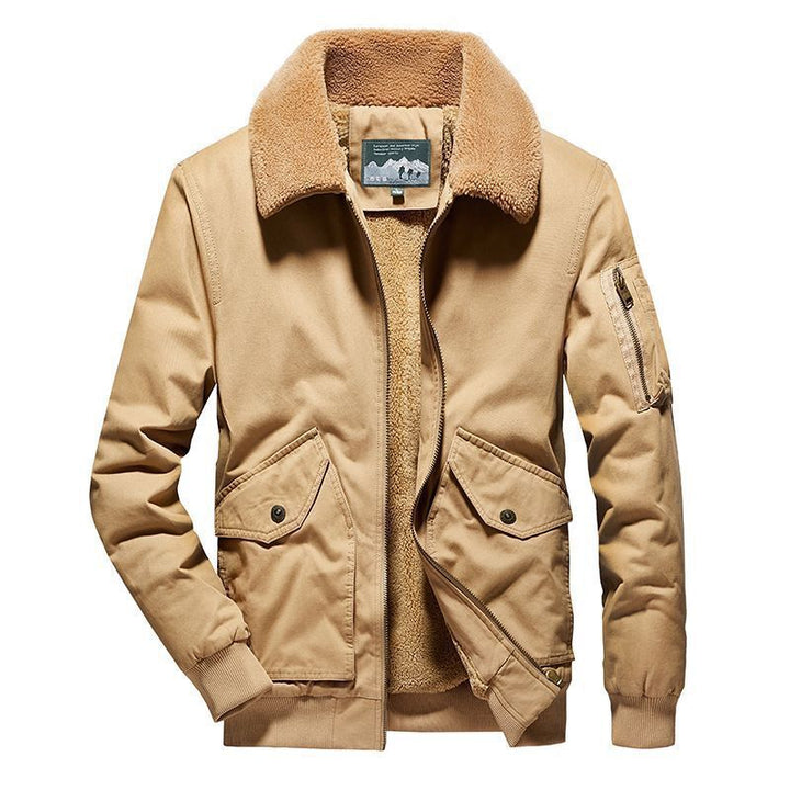 Men's thermo-canvas aviator jacket with continuous Sherpa lining and flap pockets Mune Fashion