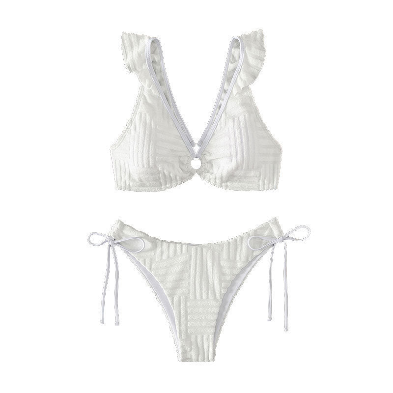 Women’s triangle bikini with ruffle details and decorative ring Mune Fashion