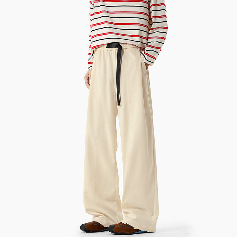 Men's Extra Wide Draped Wide-Leg Pants made of flowing jersey with drawstring waistband and pleats Mune Fashion