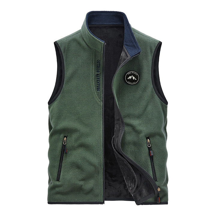Men's Fleece Outdoor Vest with high-neck collar and two zip pockets Mune Fashion