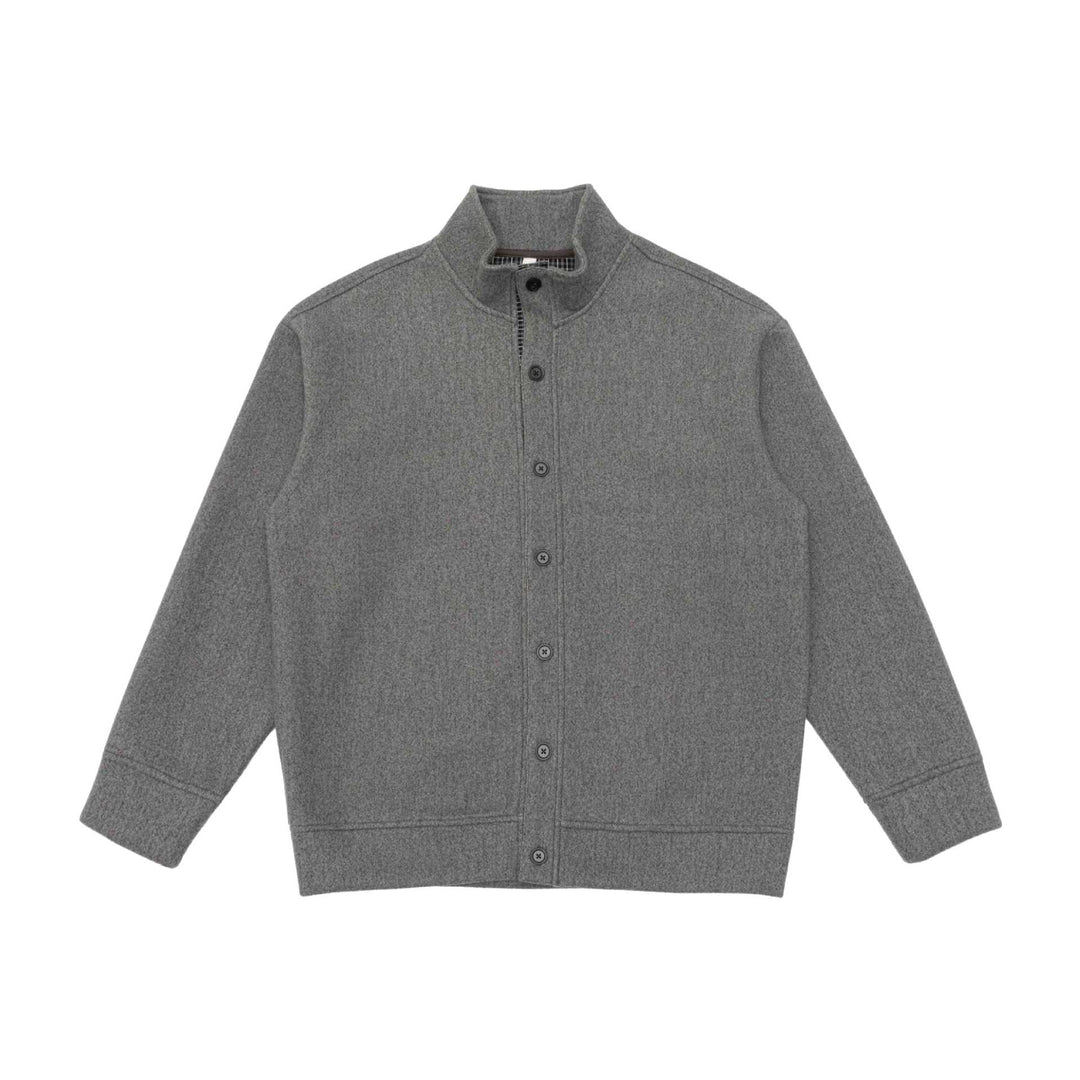Men's wool blend jacket with stand-up collar and full button placket Mune Fashion