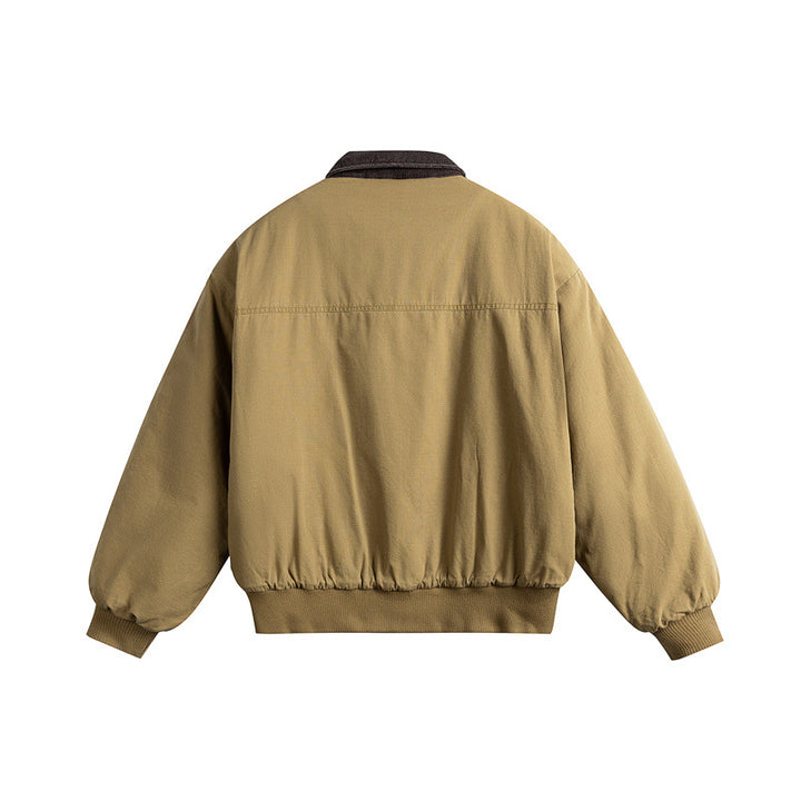 Men's short-cut utility blouson jacket with cord collar and patch pockets Mune Fashion
