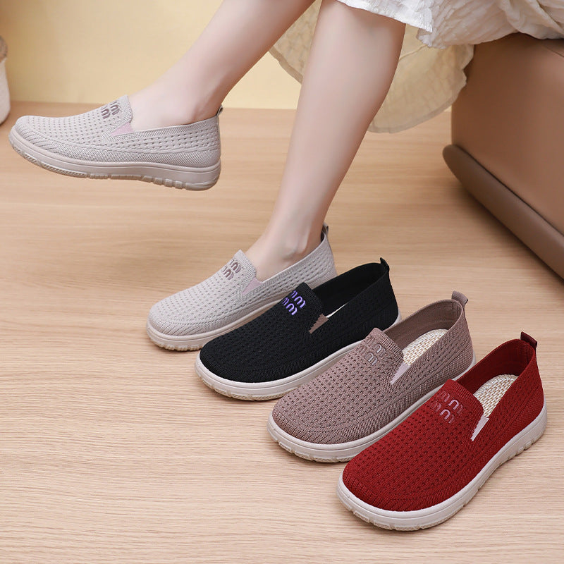 Women Breathable Casual Slip-On Sneakers with Elastic Upper Mune Fashion