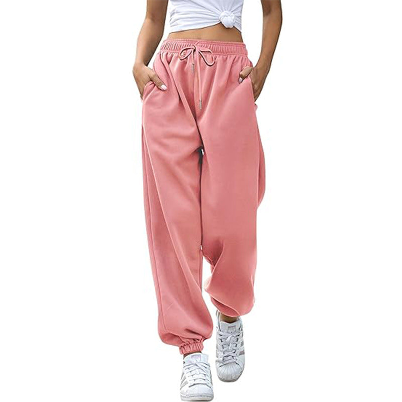Ladies nan Cozy Sweat Palazzo Pants with high comfort waistband, integrated drawstring and gathered ankle cuffs Mune Fashion