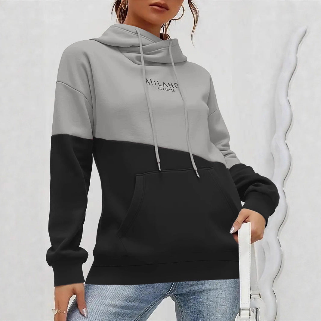 Women's hoodie with colorblock, kangaroo pocket, and oversized fit Mune Fashion