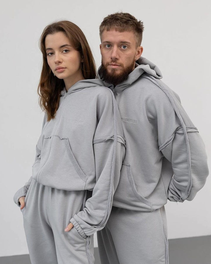 Unisex Oversize Hoodie Set made of soft fleece with zipper and joggers Mune Fashion
