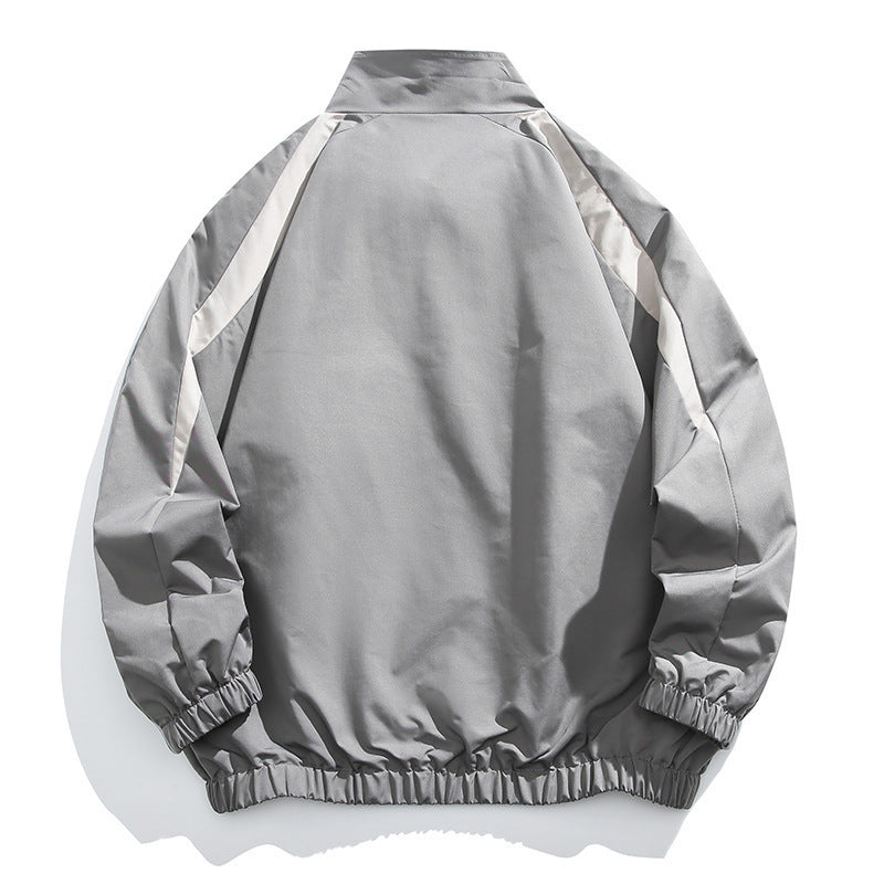 Men's sporty transitional jacket with high collar and elastic waist Mune Fashion