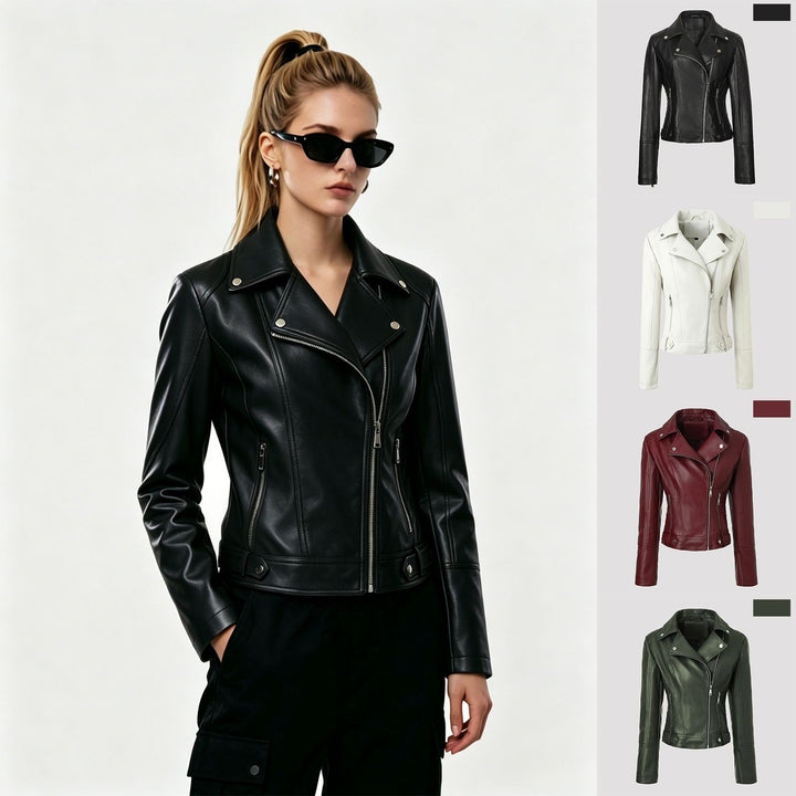 Ladies Classic Biker Jacket Mune Fashion