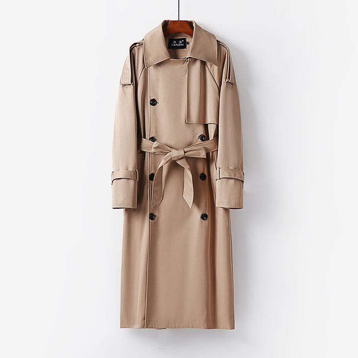 Men's Long Cut Trench Coat with Double Placket and Storm Flap Mune Fashion