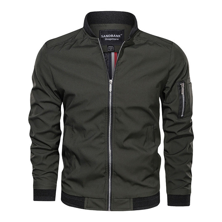 Men's lightweight bomber jacket with zipper and sleeve pocket Mune Fashion