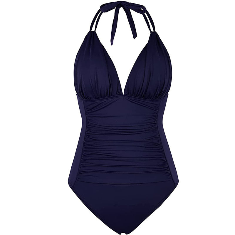 Ladies' One-Piece Swimsuit with Figure-Shaping Ruffle Design Mune Fashion