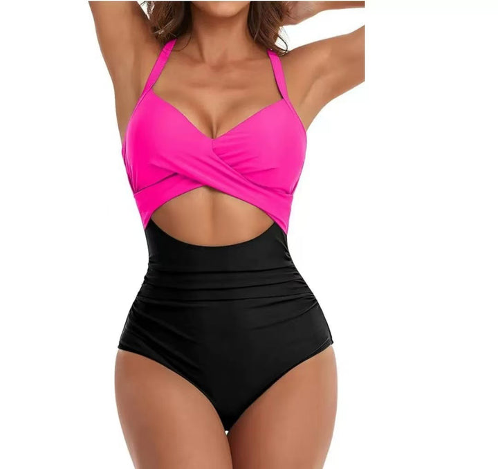 Ladies One-Piece Bikini with Fashionable Cut-Out and Animal Print Mune Fashion