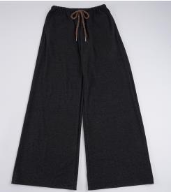 Ladies wide high-waist lounge pants with drawstring and flowing palazzo cut Mune Fashion