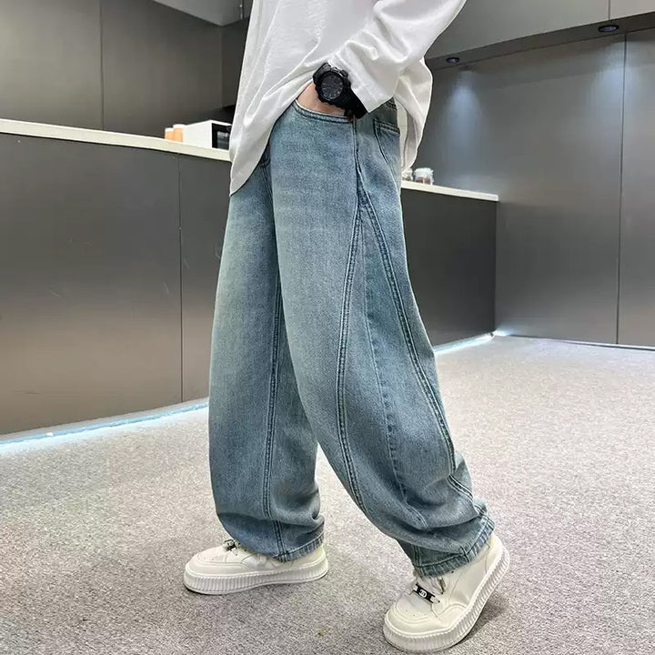 Unisex wide Denim pants with deep side pockets Mune Fashion