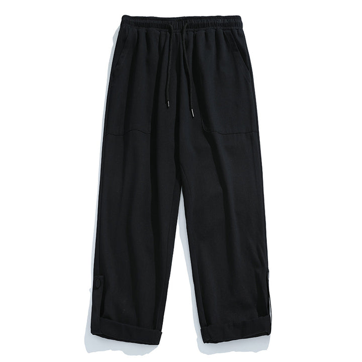 Unisex locker cut cotton mix leisure pants with elastic waistband, drawstring and patch pockets Mune Fashion
