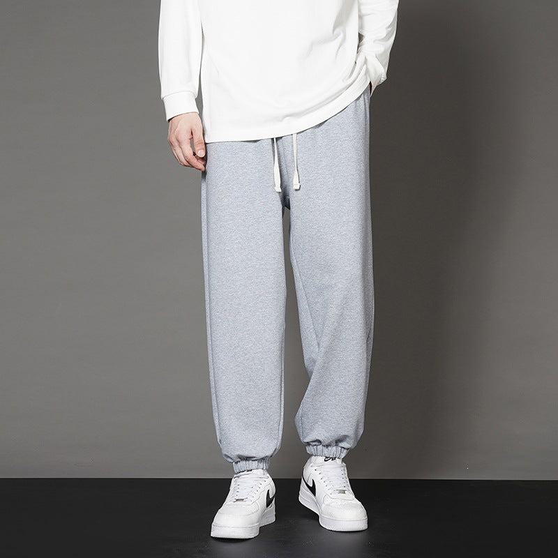 Men's Wide Relaxed Jogging Pants with Drawstring, Straight Leg Design & Elastic Cuffs Mune Fashion