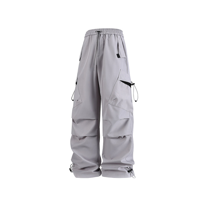 Men's Oversized Cargo Pants with Drawstring Waist, Multifunctional Flap and Leg Pockets, and Adjustable Cord Endings Mune Fashion