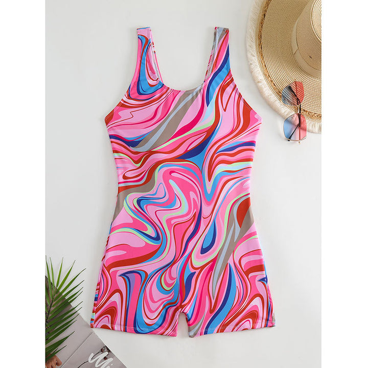 Women's sporty swimsuit with modern abstract pattern Mune Fashion