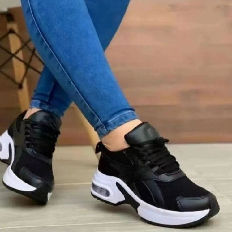 Women's Fashion Platform Sneakers with Air Chamber and Knit Mesh Mune Fashion