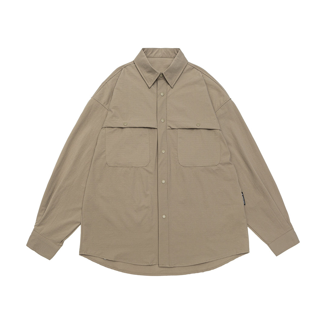 Men's overshirt jacket with snap button front and double patch pockets Mune Fashion