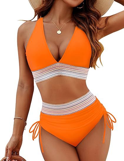 Ladies High-Cut Bikini with Wide Elastic Band and Decorative Accent Details Mune Fashion