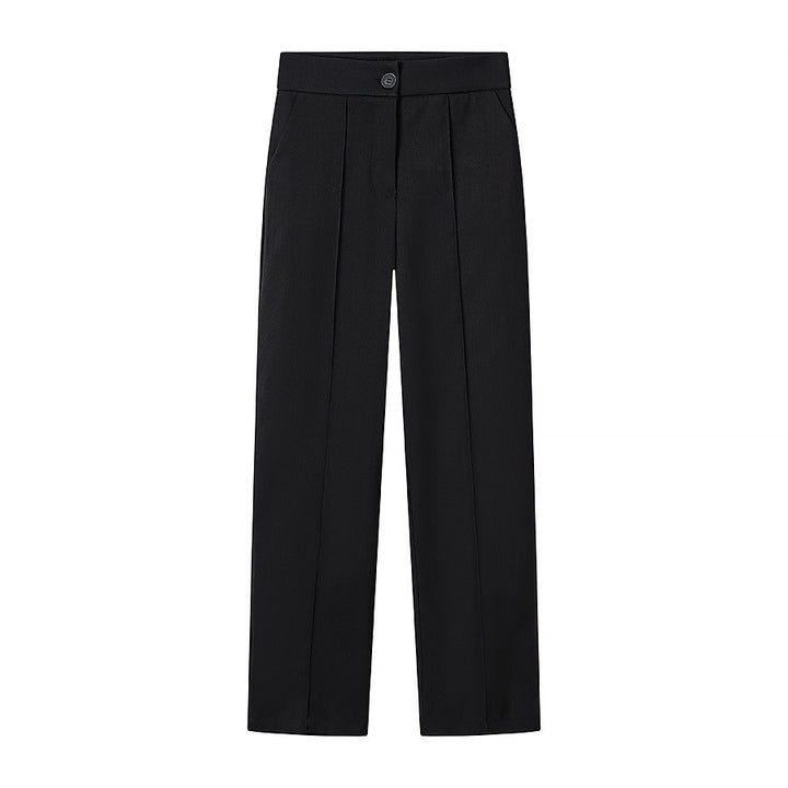 Ladies elegant wide pleat trousers with straight leg and crease Mune Fashion