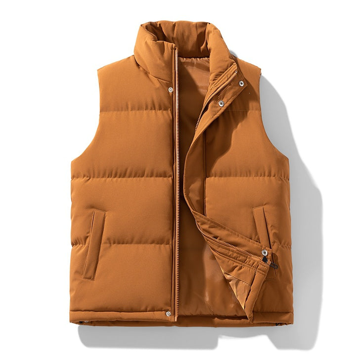 Men's Insulated Outdoor Padded Vest with High Collar, 2-Way Zipper & Concealed Side Pockets Mune Fashion