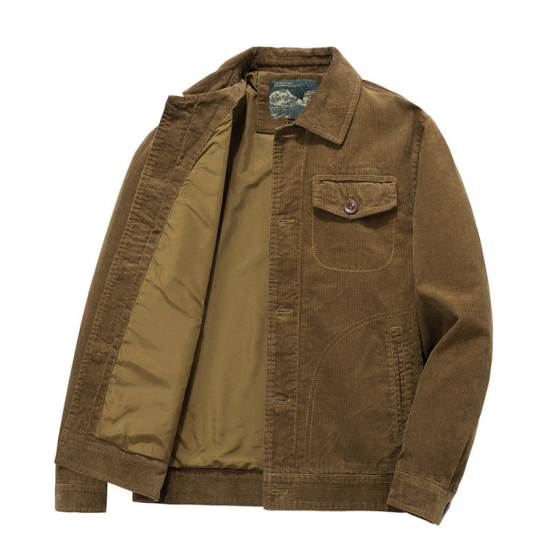 Men's cord jacket in worker style with quilted lining Mune Fashion