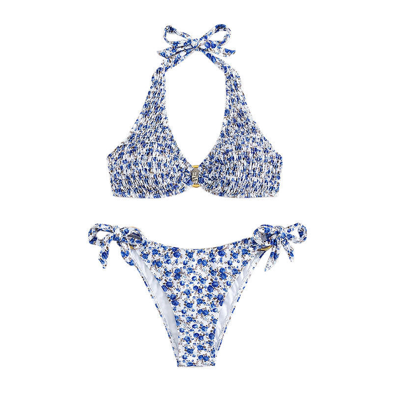 Women's triangle bikini with adjustable straps and floral design Mune Fashion