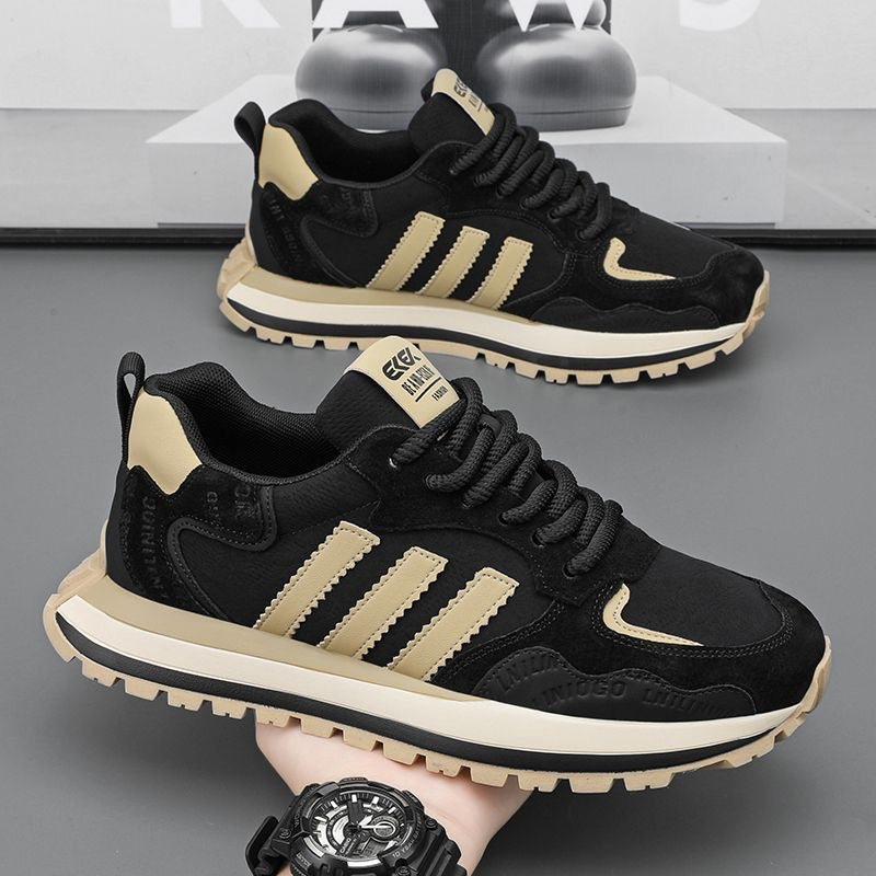 Men's retro sneaker with suede overlays and cushioned profile sole Mune Fashion