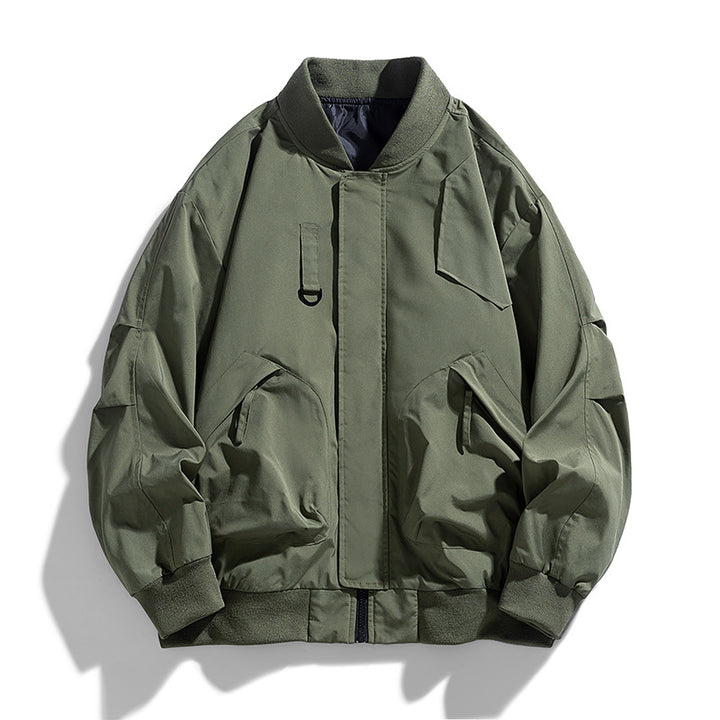 Men's  oversized military-inspired flight bomber jacket with utility pockets Mune Fashion