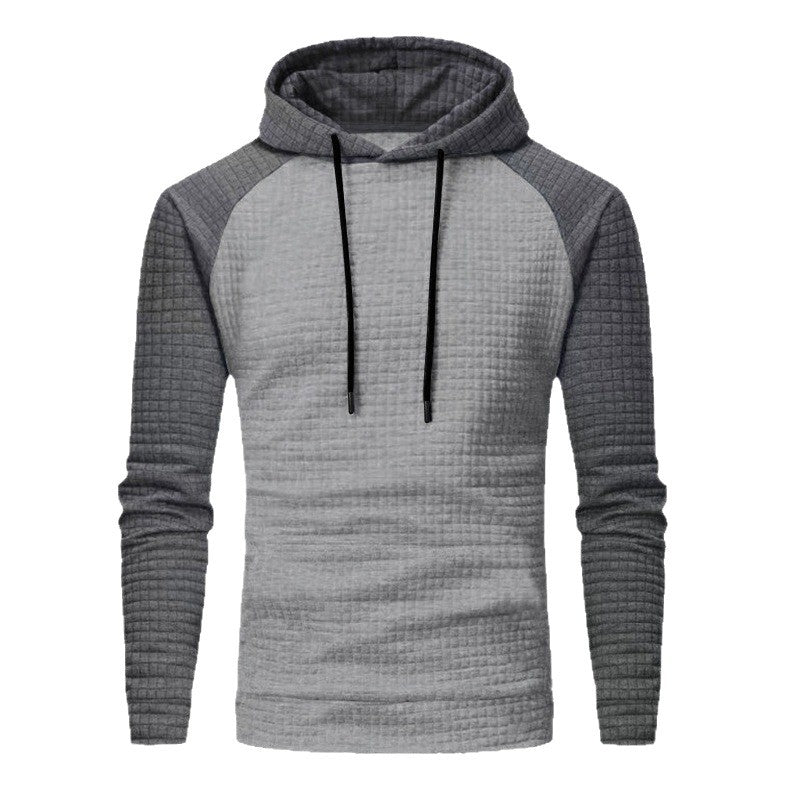 Men's quilted hoodie with raglan sleeves and waffle texture Mune Fashion