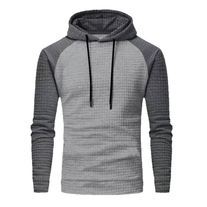 Men's quilted hoodie with raglan sleeves and waffle texture Mune Fashion