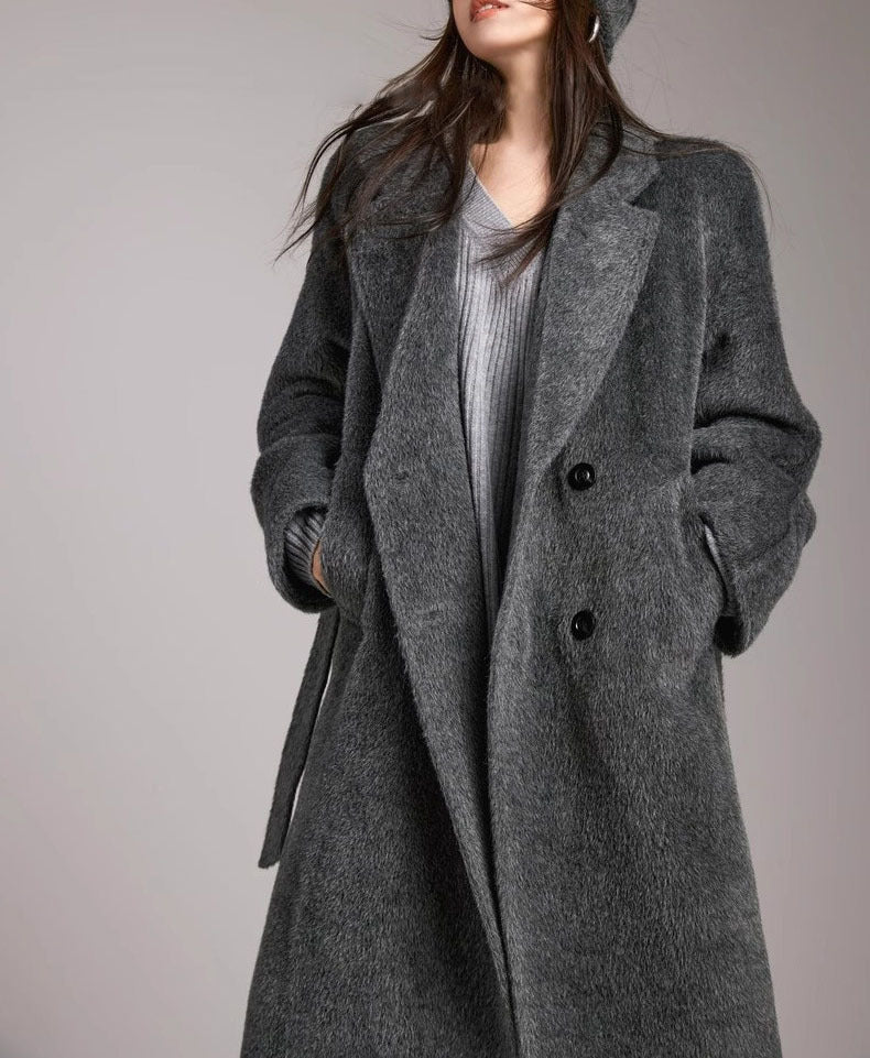 Women's stylish and elegant bouclé coat with double button placket Mune Fashion
