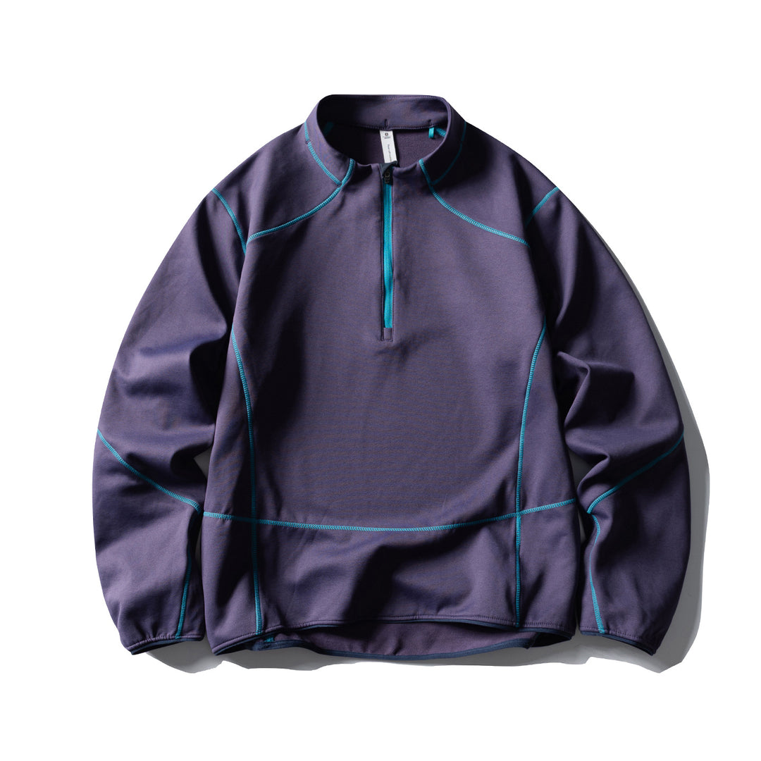 Unisex Half-zip fleece pullover with stand-up collar, flat seams and adjustable hem Mune Fashion