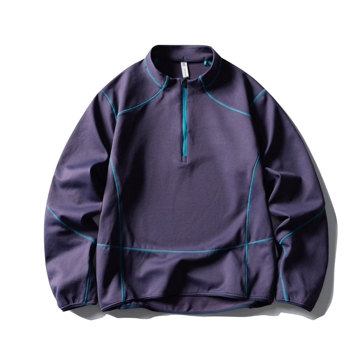 Unisex Half-zip fleece pullover with stand-up collar, flat seams and adjustable hem Mune Fashion