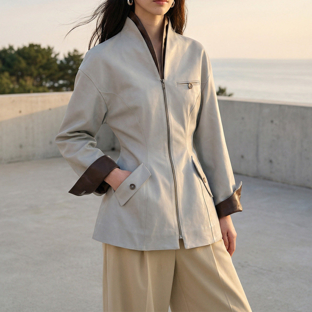 Women's trendy transitional jacket with zipper Mune Fashion