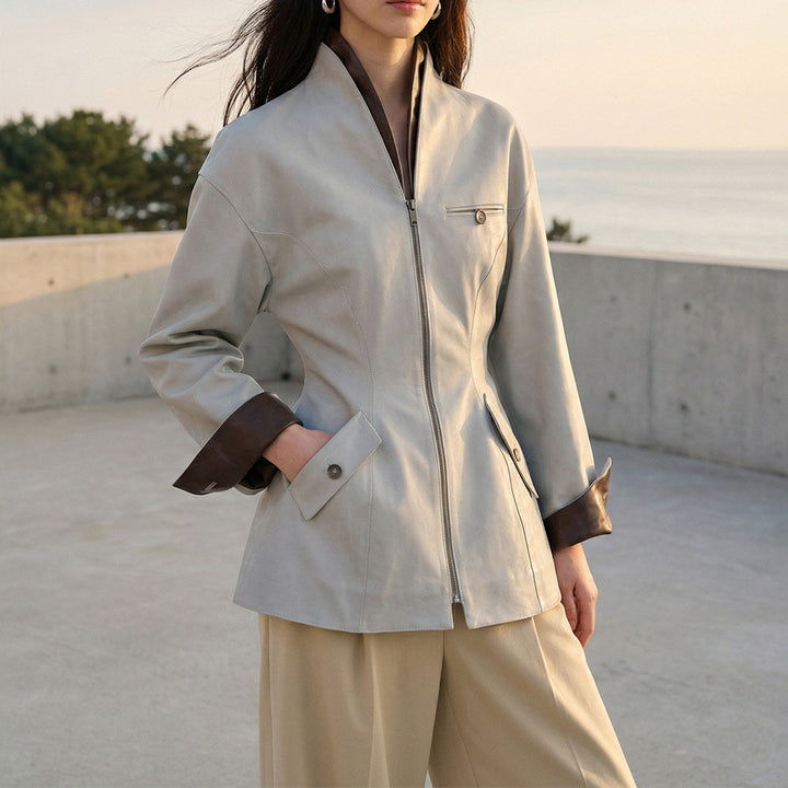 Women's trendy transitional jacket with zipper Mune Fashion