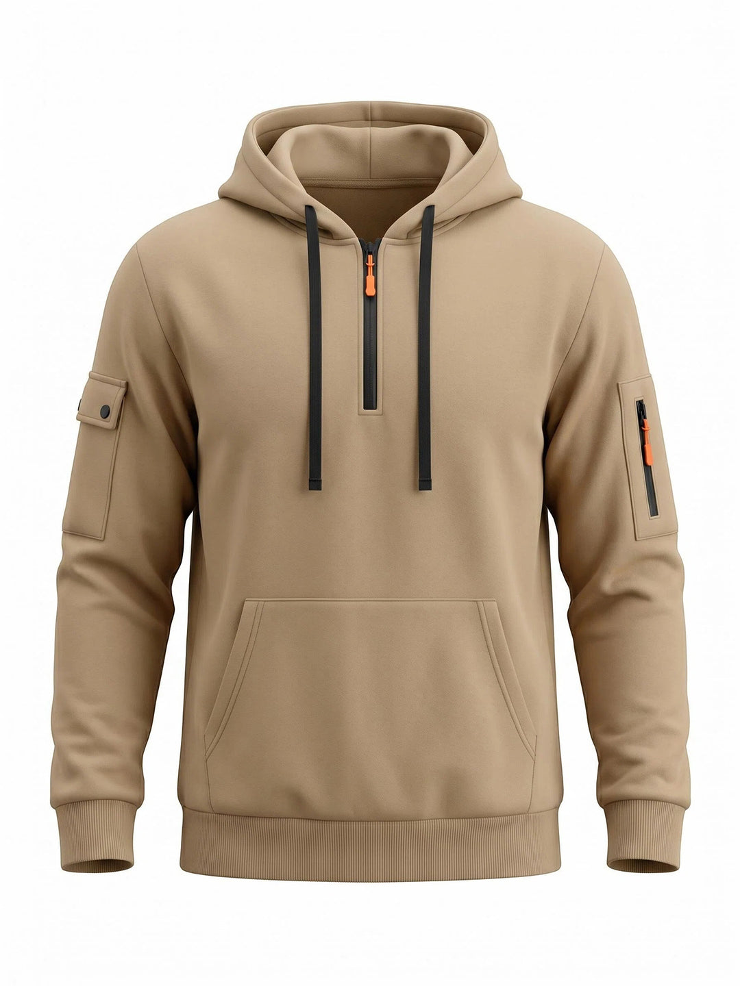 Men's hoodie with half zipper and utility arm pocket Mune Fashion