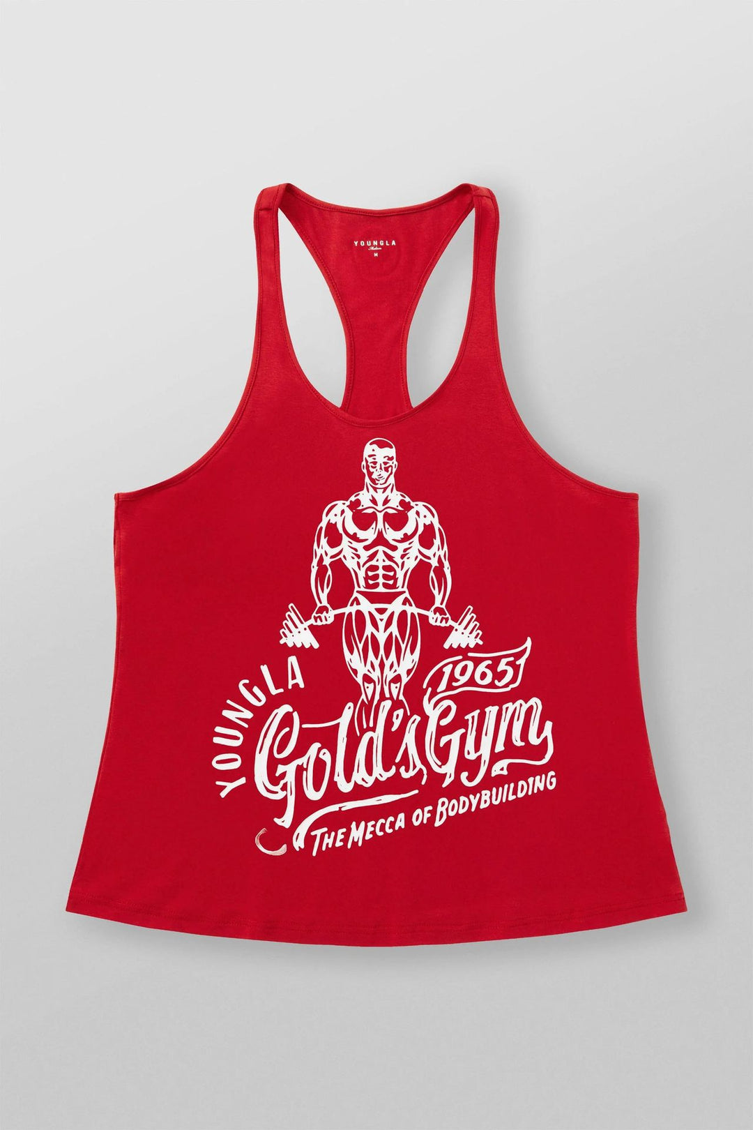Men's nan athletic Stringer tank top backless cut with contrast piping and strength sports motif Mune Fashion