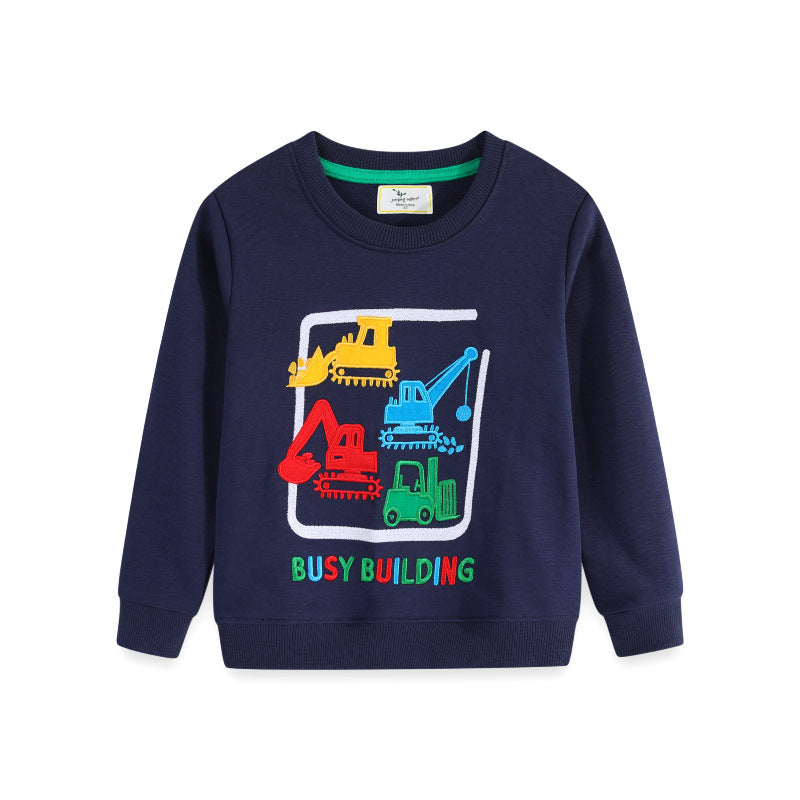 Boys sweatshirt with creative construction vehicle design Mune Fashion
